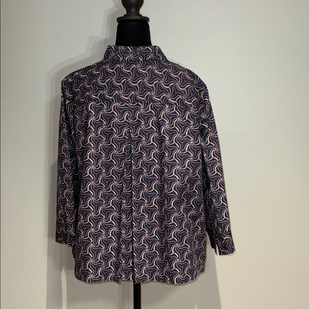 CJ Banks Navy and White Patterned Blazer - Picture 3 of 8